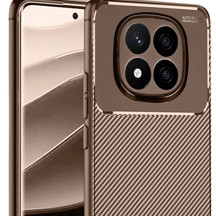 Xiaomi Redmi Note 14 Pro 5G Auto Focus Karbon Kapak Kılıf - Kahverengi 2