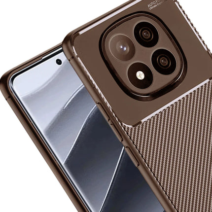 Xiaomi Redmi Note 14 Pro Plus Auto Focus Karbon Kapak Kılıf - Kahverengi 2
