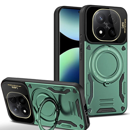 Xiaomi Redmi Note 14 Pro Plus Joy Lens Standlı Kapak Kılıf - Koyu Yeşil