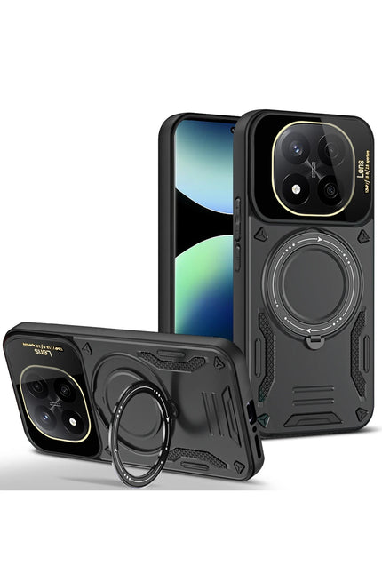 Xiaomi Redmi Note 14 Pro Plus Joy Lens Standlı Kapak Kılıf - Siyah
