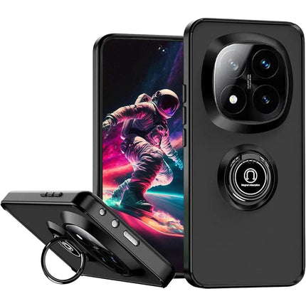 Xiaomi Redmi Note 14 Pro Plus Montreal Yüzüklü Silikon Kapak Kılıf - Siyah