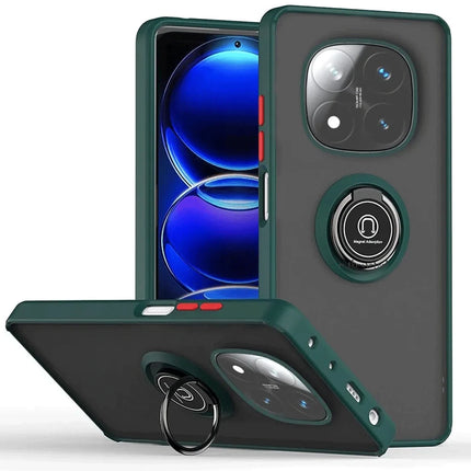Xiaomi Redmi Note 14 Pro Plus Montreal Yüzüklü Silikon Kapak Kılıf - Yeşil