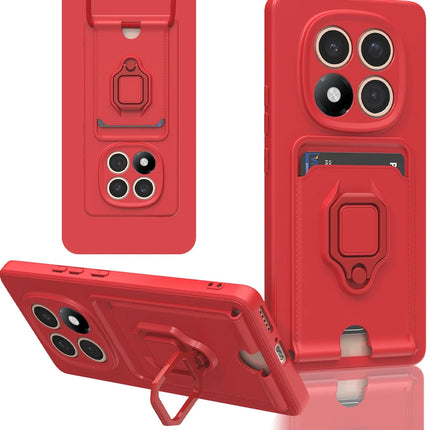 Xiaomi Redmi Note 14 Pro Plus Zuma Kartvizitli Yüzüklü Silikon Kılıf - Kırmızı