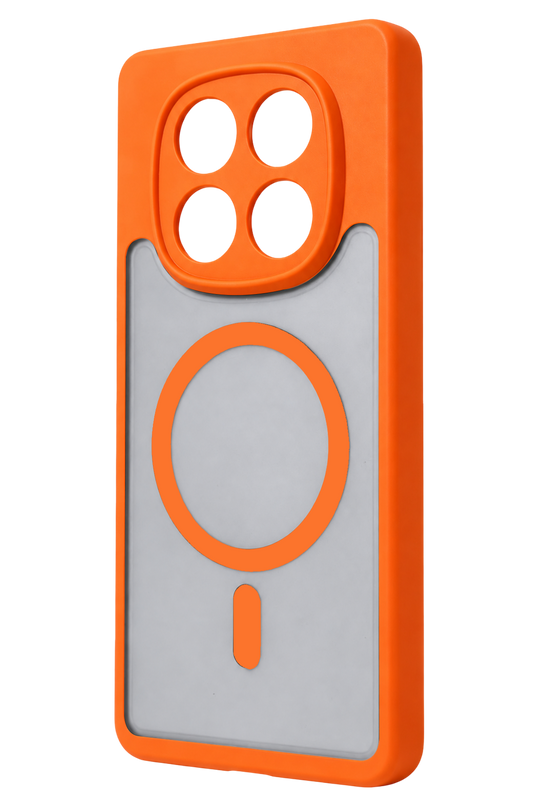 Xiaomi Redmi Note 14 Pro Plus Loji Magsafe Kapak Kılıf - Turuncu
