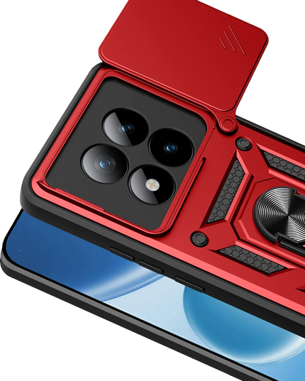 Xiaomi Redmi Note 15 Pro 5G Pars Lens Yüzüklü Silikon Kılıf - Kırmızı 2