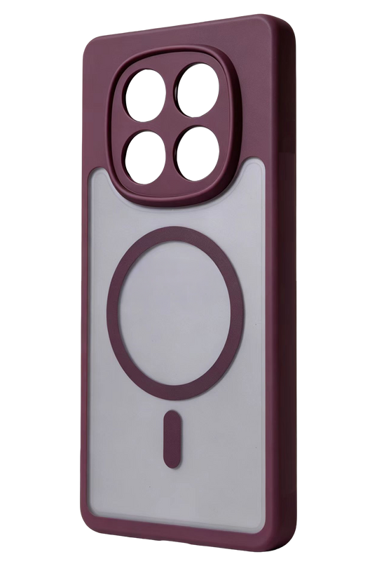 Xiaomi Redmi Note 15 Pro Plus 5G Loji Magsafe Kapak Kılıf - Bordo