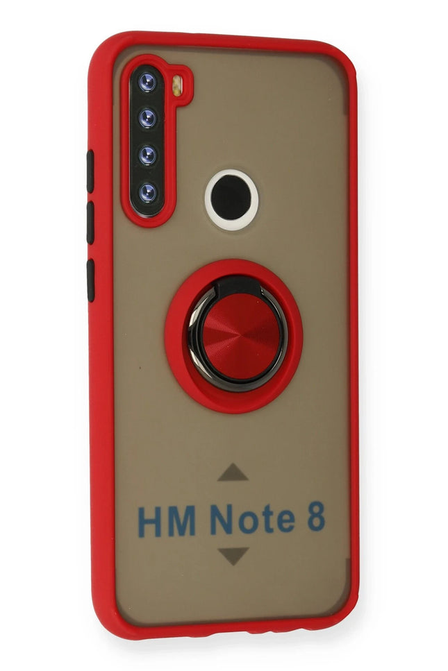 Xiaomi Redmi Note 8 Montreal Yüzüklü Silikon Kapak Kılıf - Kırmızı 2