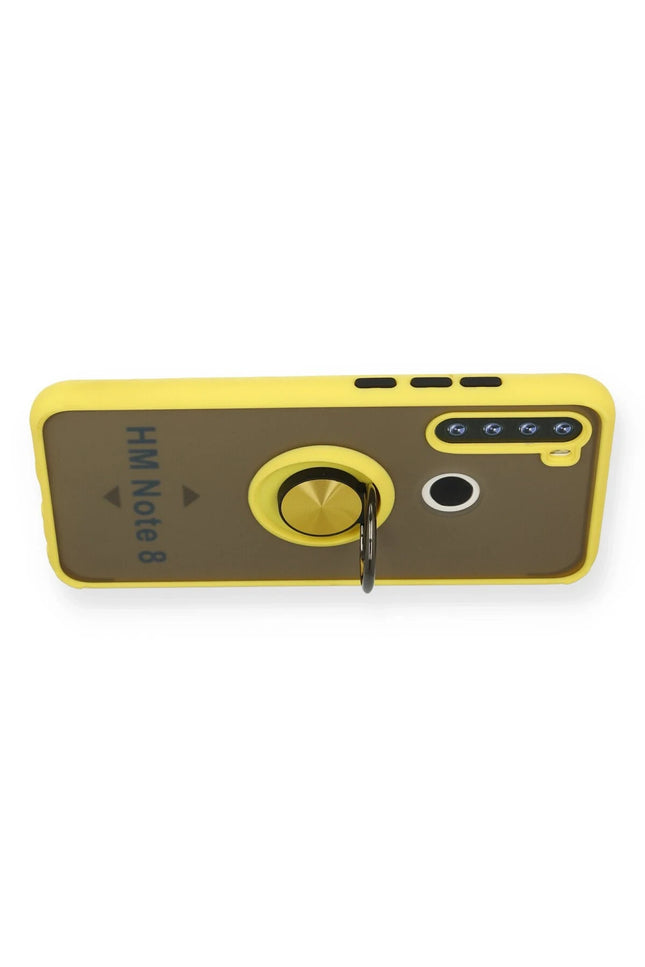 Xiaomi Redmi Note 8 Montreal Yüzüklü Silikon Kapak Kılıf - Sarı 3