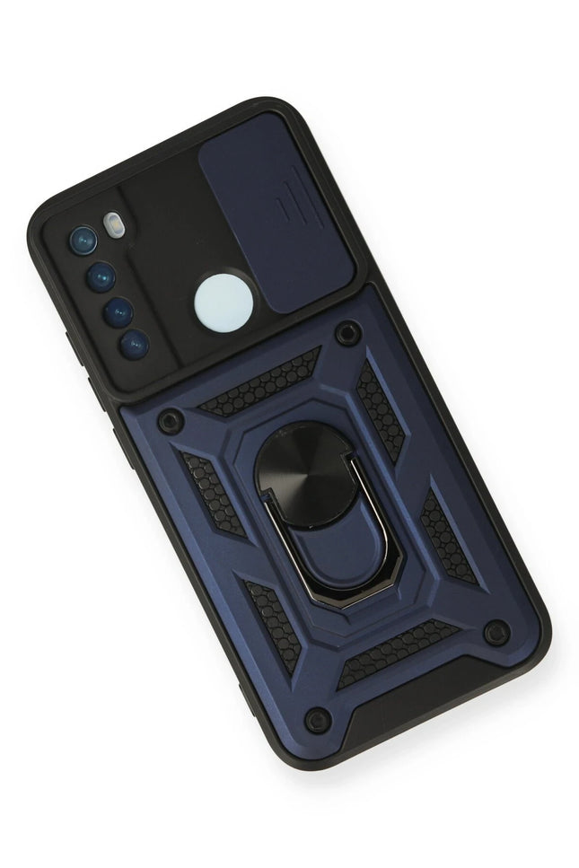 Xiaomi Redmi Note 8 Pars Lens Yüzüklü Silikon Kılıf - Lacivert 3
