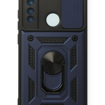 Xiaomi Redmi Note 8 Pars Lens Yüzüklü Silikon Kılıf - Lacivert