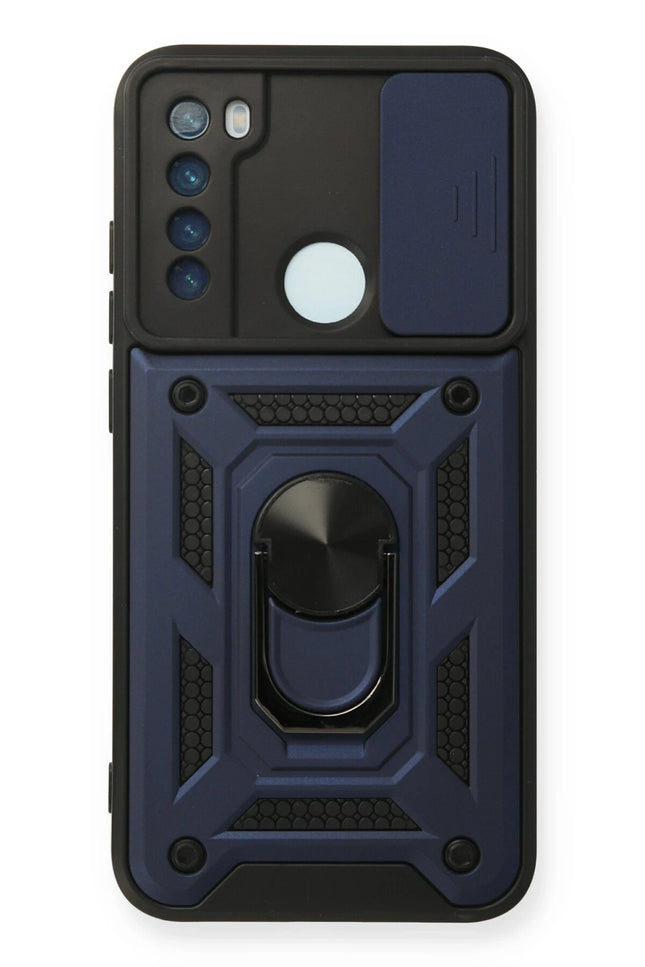 Xiaomi Redmi Note 8 Pars Lens Yüzüklü Silikon Kılıf - Lacivert