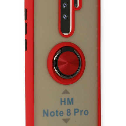 Xiaomi Redmi Note 8 Pro Montreal Yüzüklü Silikon Kapak Kılıf - Kırmızı 2