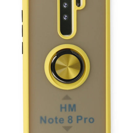 Xiaomi Redmi Note 8 Pro Montreal Yüzüklü Silikon Kapak Kılıf - Sarı