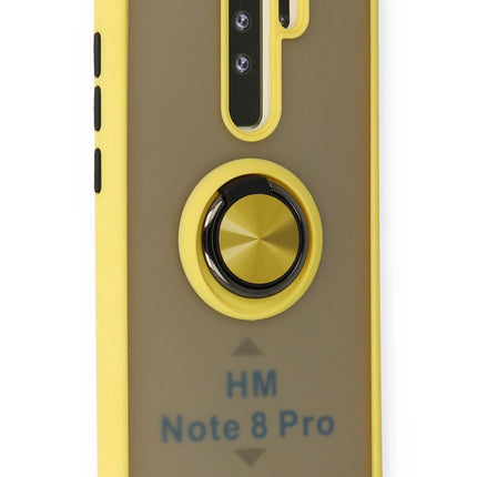 Xiaomi Redmi Note 8 Pro Montreal Yüzüklü Silikon Kapak Kılıf - Sarı 2