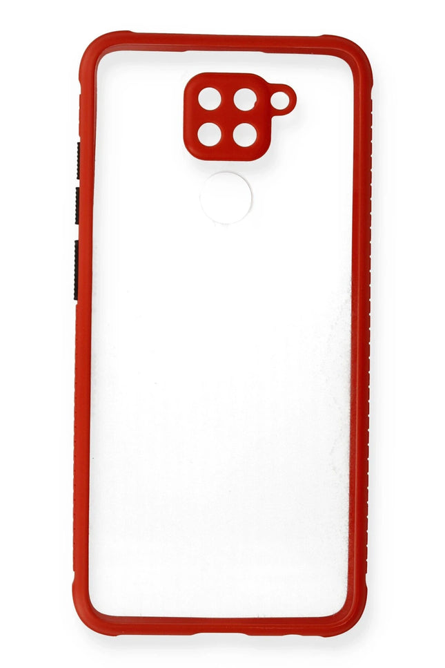 Xiaomi Redmi Note 9 Miami Şeffaf Silikon Kılıf - Kırmızı 2