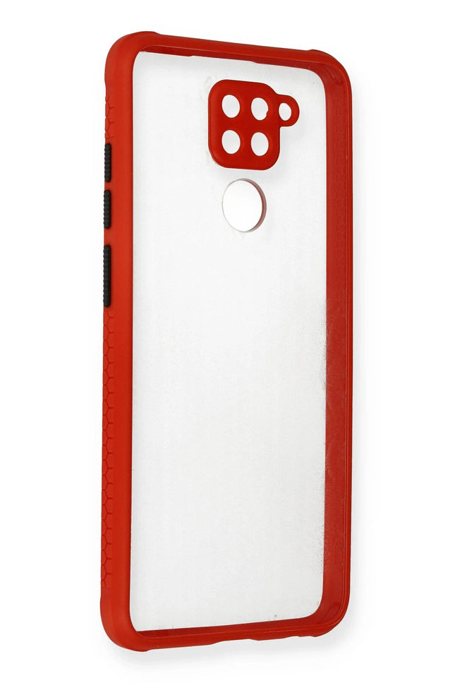 Xiaomi Redmi Note 9 Miami Şeffaf Silikon Kılıf - Kırmızı