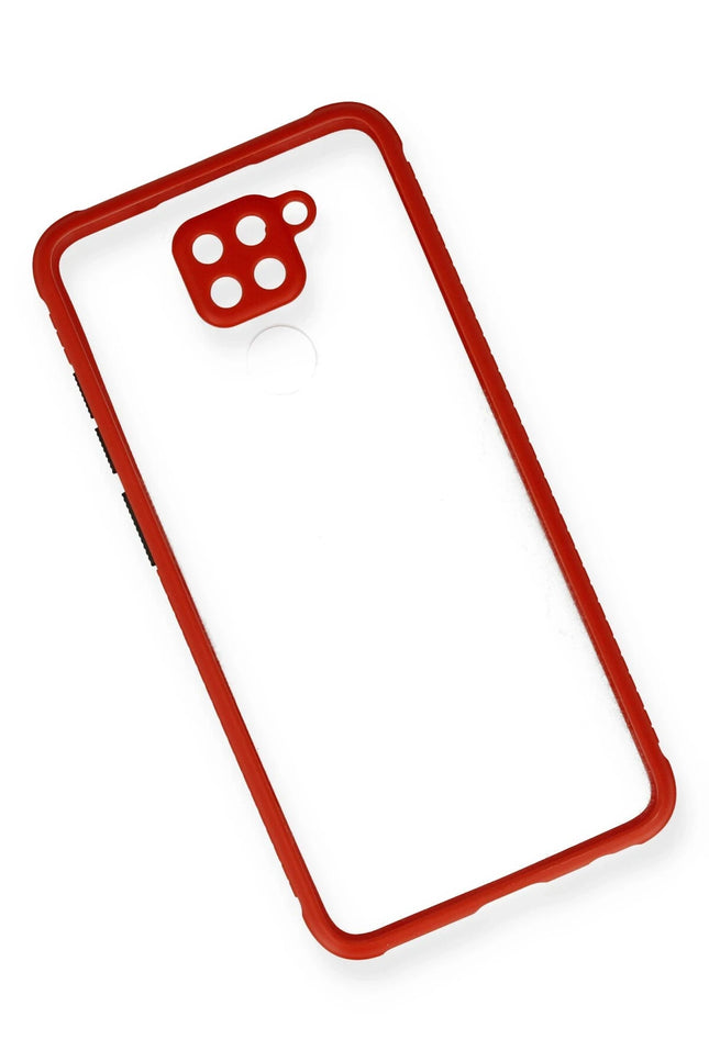 Xiaomi Redmi Note 9 Miami Şeffaf Silikon Kılıf - Kırmızı 3