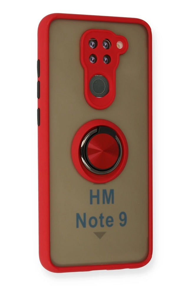 Xiaomi Redmi Note 9 Montreal Yüzüklü Silikon Kapak Kılıf - Kırmızı 2