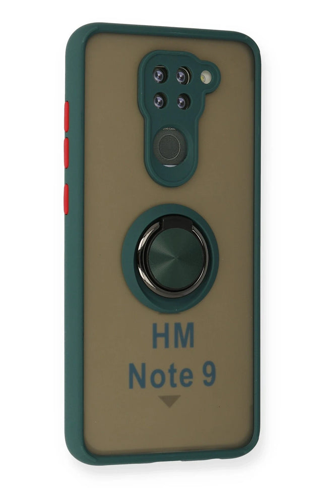 Xiaomi Redmi Note 9 Montreal Yüzüklü Silikon Kapak Kılıf - Yeşil 2