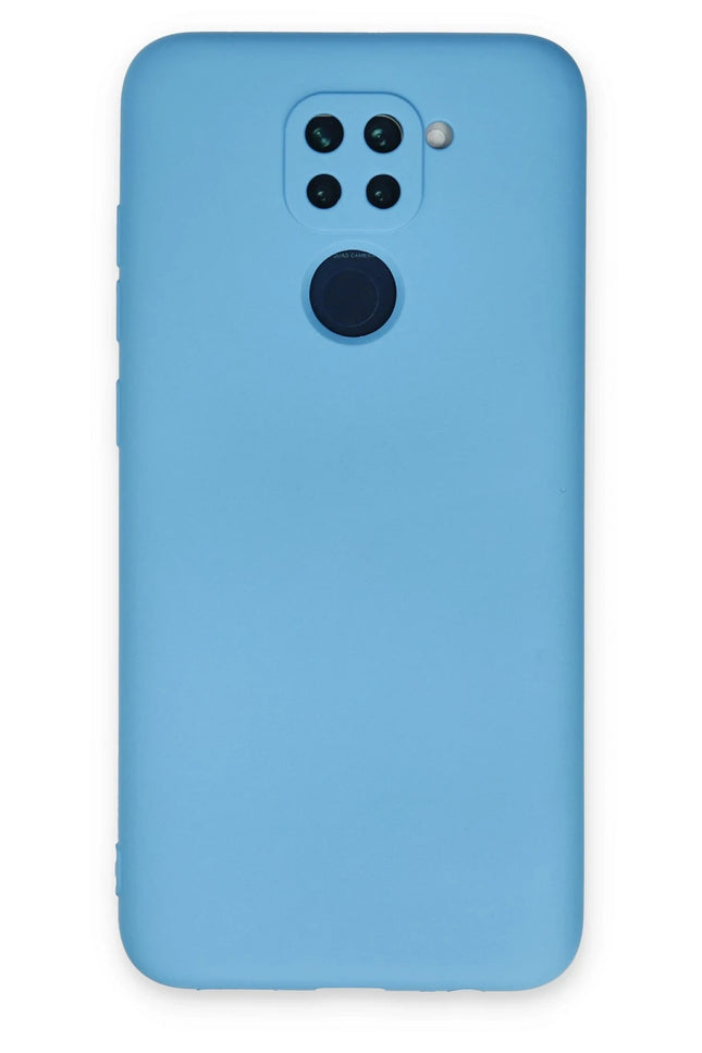 Xiaomi Redmi Note 9 Nano içi Kadife Silikon Kılıf - Mavi