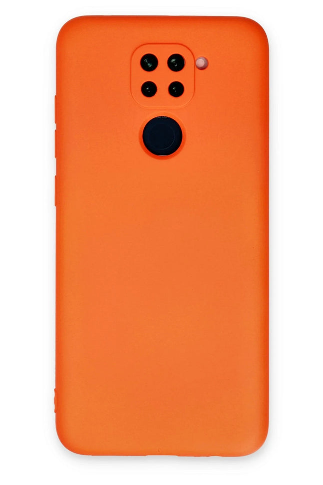 Xiaomi Redmi Note 9 Nano içi Kadife Silikon Kılıf - Turuncu