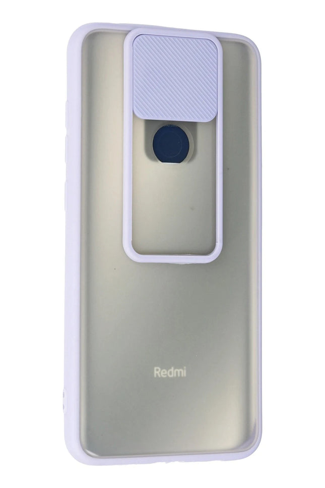 Xiaomi Redmi Note 9 Palm Buzlu Kamera Sürgülü Silikon Kılıf - Lila 3