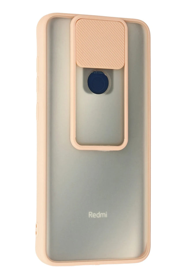 Xiaomi Redmi Note 9 Palm Buzlu Kamera Sürgülü Silikon Kılıf - Pembe 3