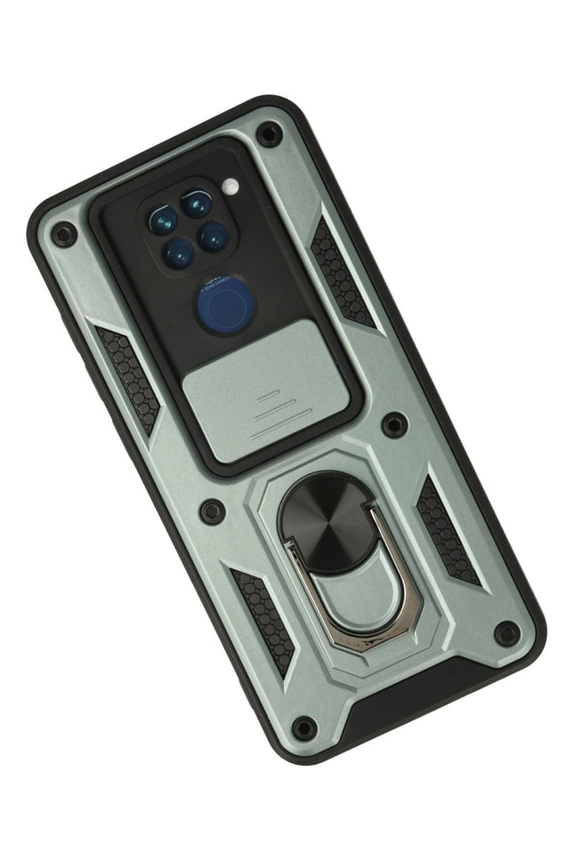 Xiaomi Redmi Note 9 Pars Lens Yüzüklü Silikon Kılıf - Yeşil 2
