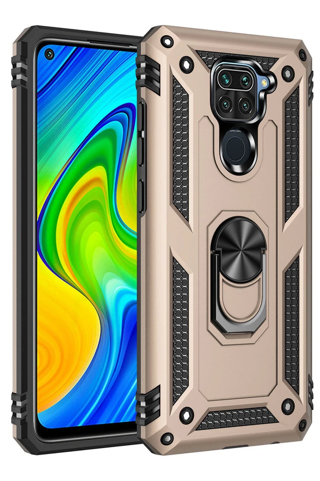 Xiaomi Redmi Note 9 Sofya Yüzüklü Silikon Kapak Kılıf - Gold