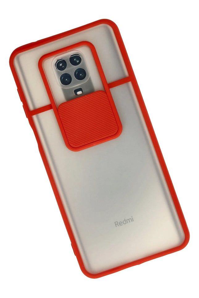 Xiaomi Redmi Note 9 Pro Palm Buzlu Kamera Sürgülü Silikon Kılıf - Kırmızı 2