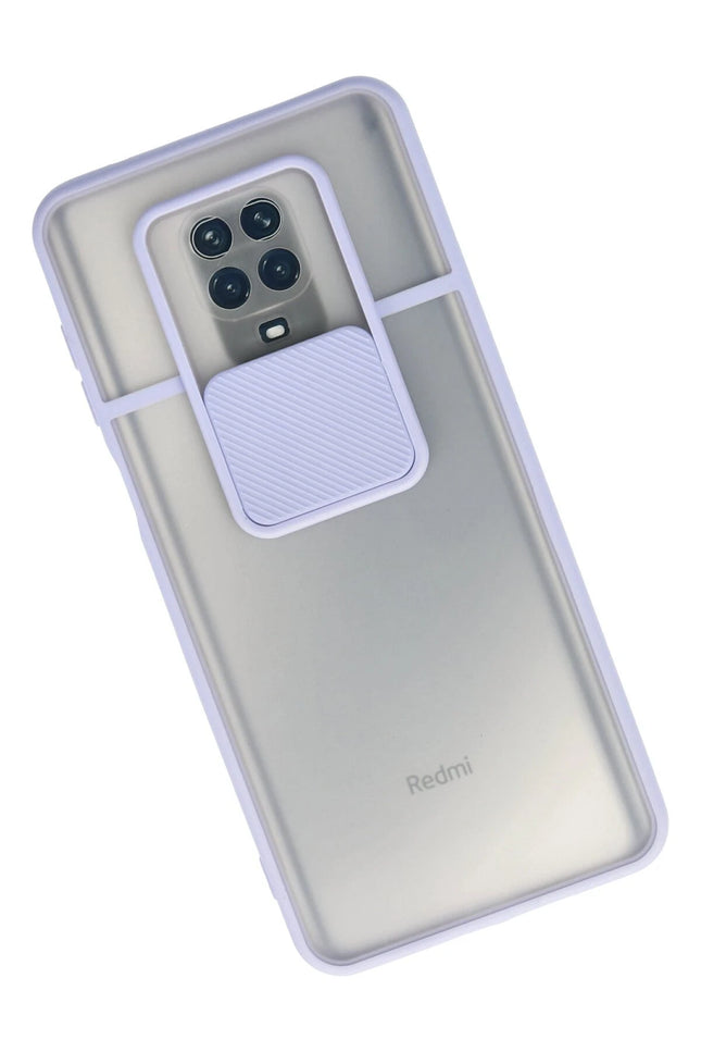 Xiaomi Redmi Note 9 Pro Palm Buzlu Kamera Sürgülü Silikon Kılıf - Lila 2