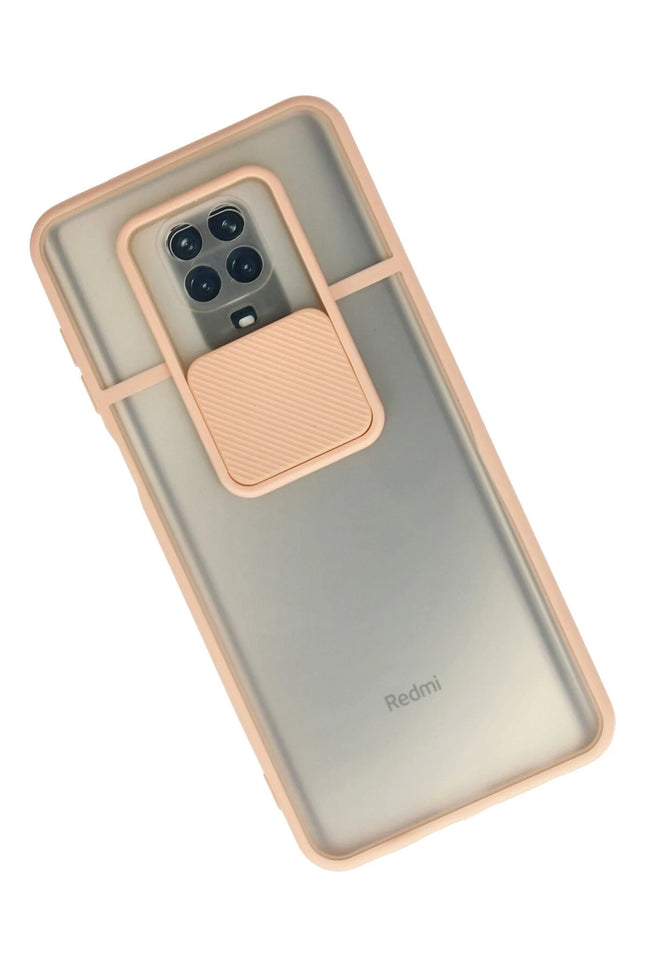 Xiaomi Redmi Note 9 Pro Palm Buzlu Kamera Sürgülü Silikon Kılıf - Pembe 2