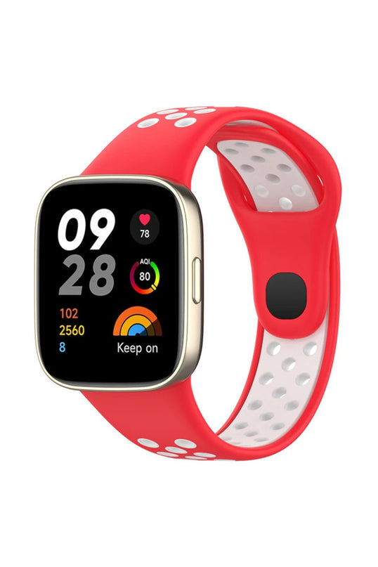 Xiaomi Redmi Watch 3 Spor Delikli Kordon - Kırmızı