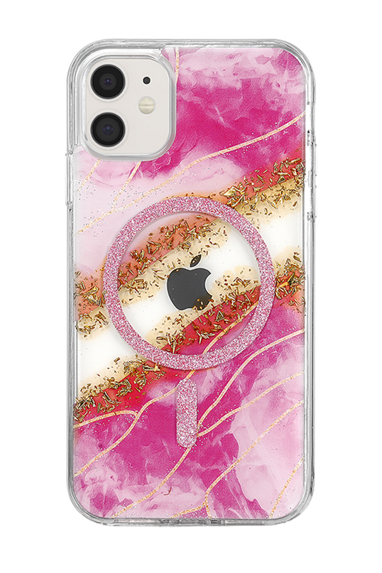 iPhone 11 Lotus Simli Magsafe Kapak Kılıf - Pembe 3