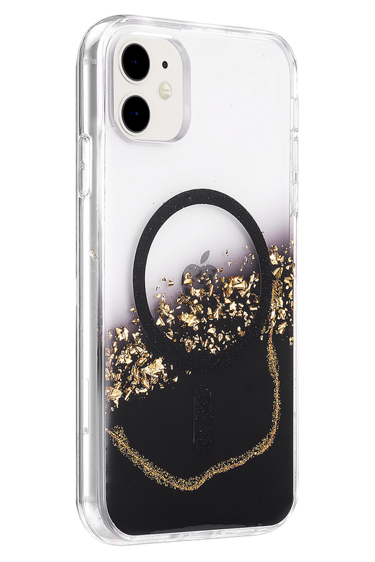 iPhone 11 Lotus Simli Magsafe Kapak Kılıf - Siyah 2