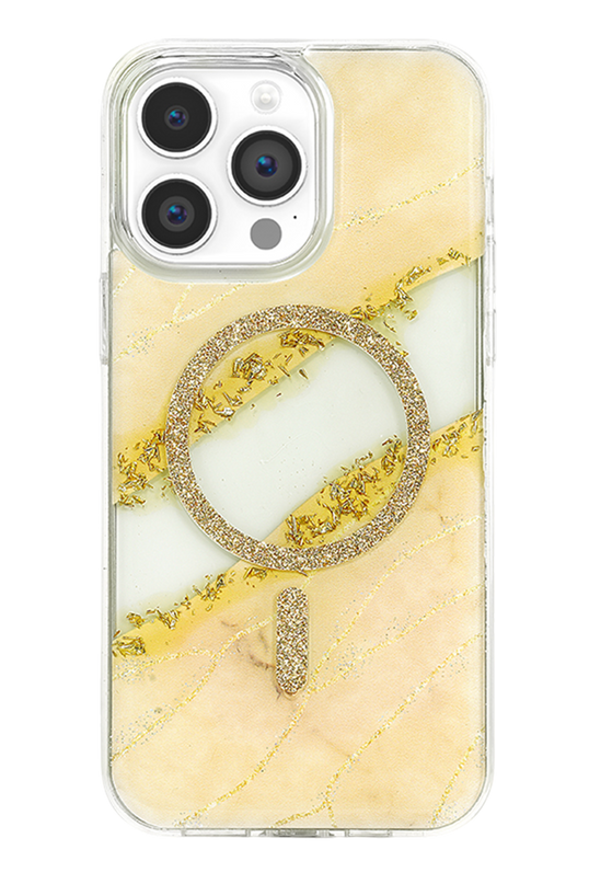iPhone 14 Pro Max Lotus Simli Magsafe Kapak Kılıf - Gümüş 3