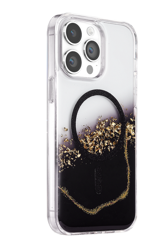 iPhone 14 Pro Max Lotus Simli Magsafe Kapak Kılıf - Siyah 2