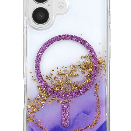 iPhone 16 Lotus Simli Magsafe Kapak Kılıf - Mor 3