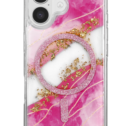 iPhone 16 Lotus Simli Magsafe Kapak Kılıf - Pembe 3