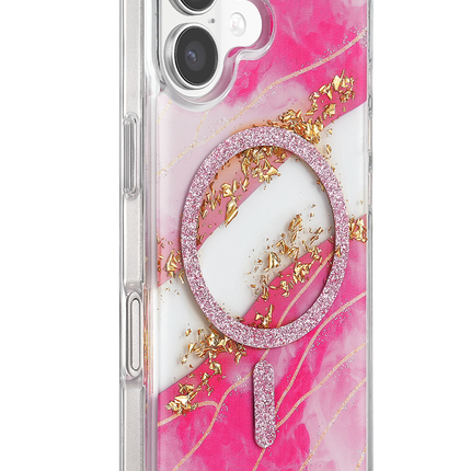 iPhone 16 Lotus Simli Magsafe Kapak Kılıf - Pembe 2