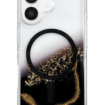 iPhone 16 Lotus Simli Magsafe Kapak Kılıf - Siyah 3