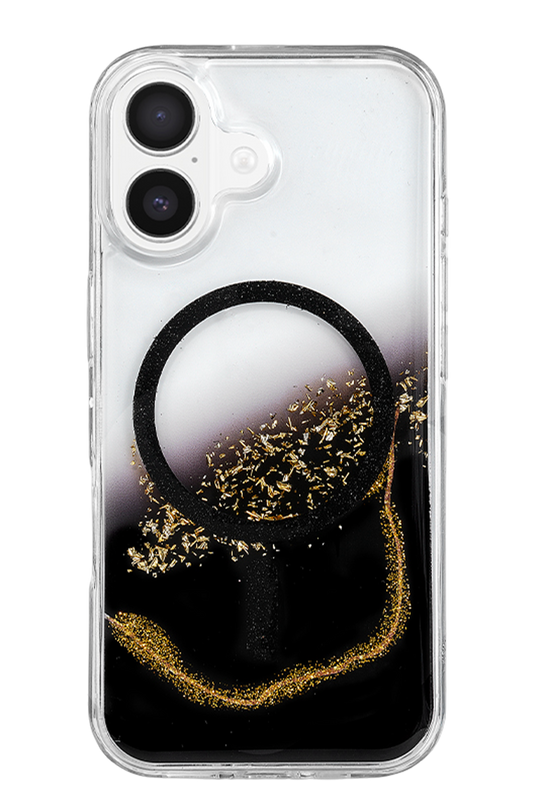 iPhone 16 Lotus Simli Magsafe Kapak Kılıf - Siyah 3