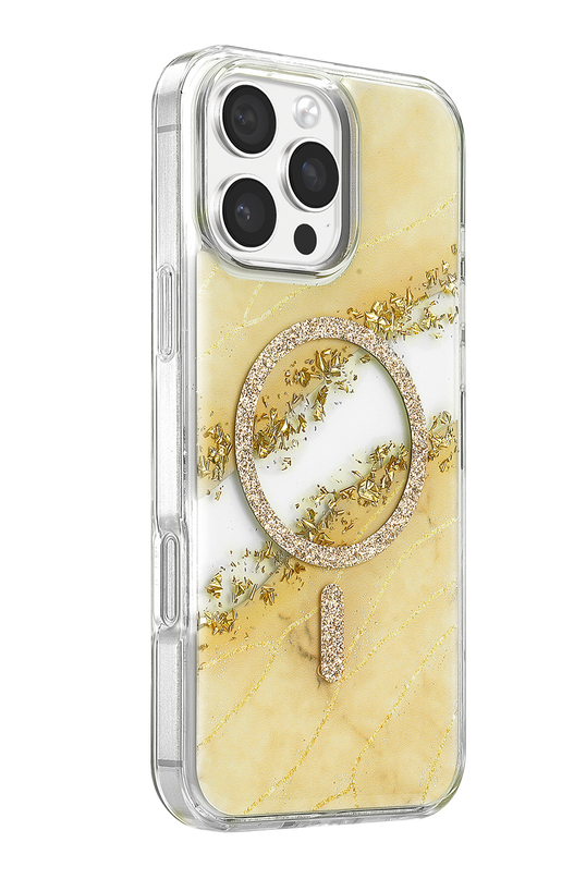 iPhone 16 Pro Max Lotus Simli Magsafe Kapak Kılıf - Gümüş 2
