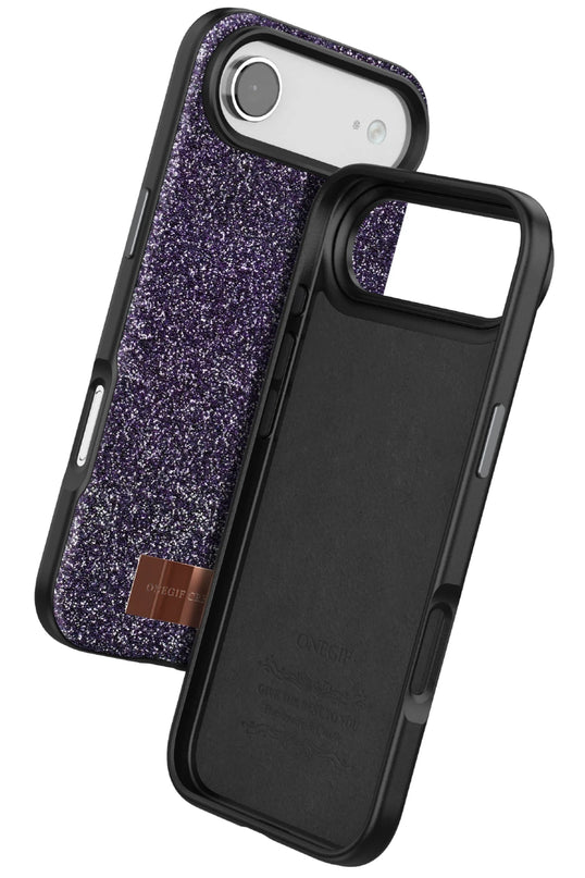 iPhone 17 Air Bright Simli Kapak Kılıf - Derin Mor 3