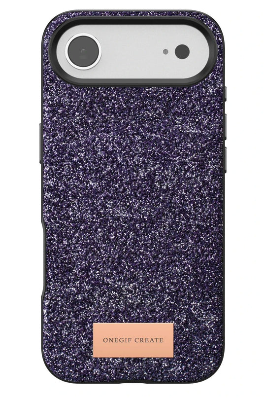iPhone 17 Air Bright Simli Kapak Kılıf - Derin Mor 4