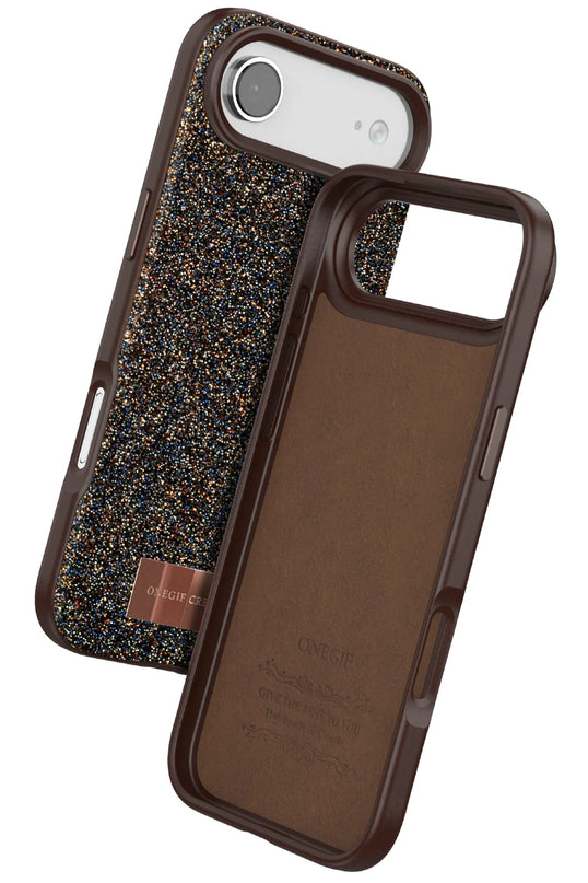 iPhone 17 Air Bright Simli Kapak Kılıf - Gold 3