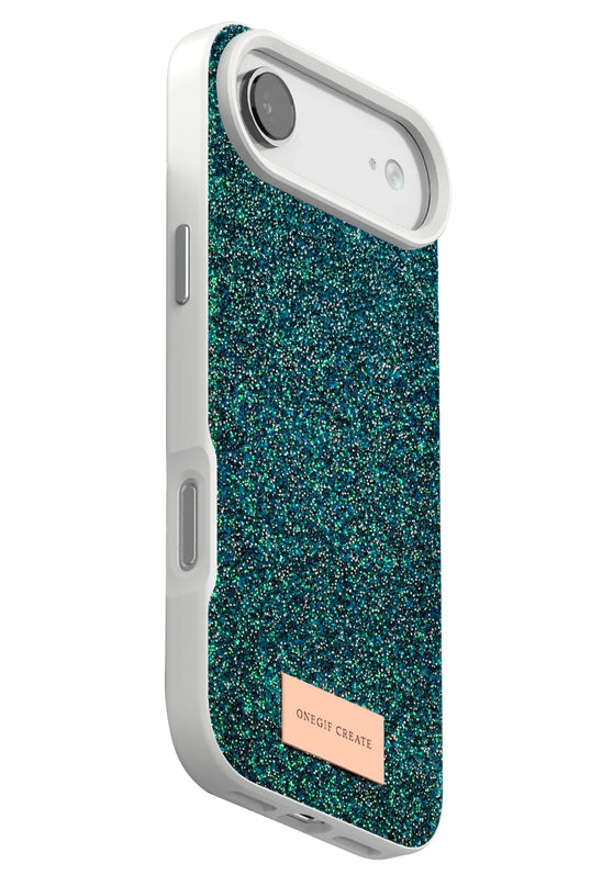 iPhone 17 Air Bright Simli Kapak Kılıf - Koyu Yeşil 3