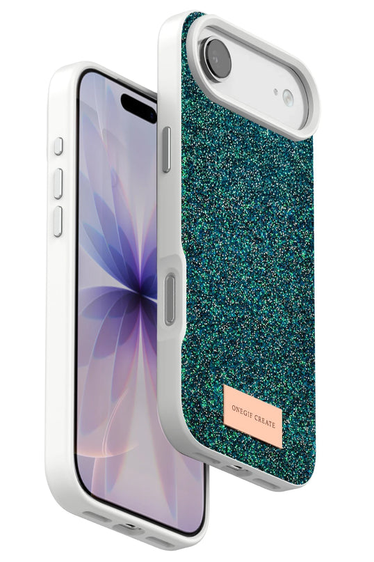iPhone 17 Air Bright Simli Kapak Kılıf - Koyu Yeşil