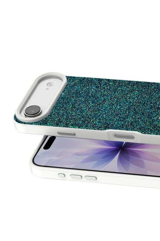 iPhone 17 Air Bright Simli Kapak Kılıf - Koyu Yeşil 2