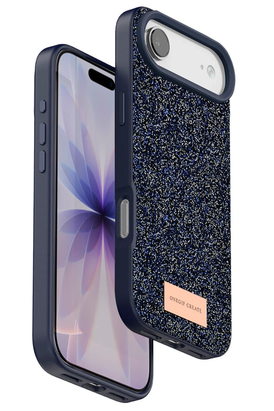 iPhone 17 Air Bright Simli Kapak Kılıf - Mavi